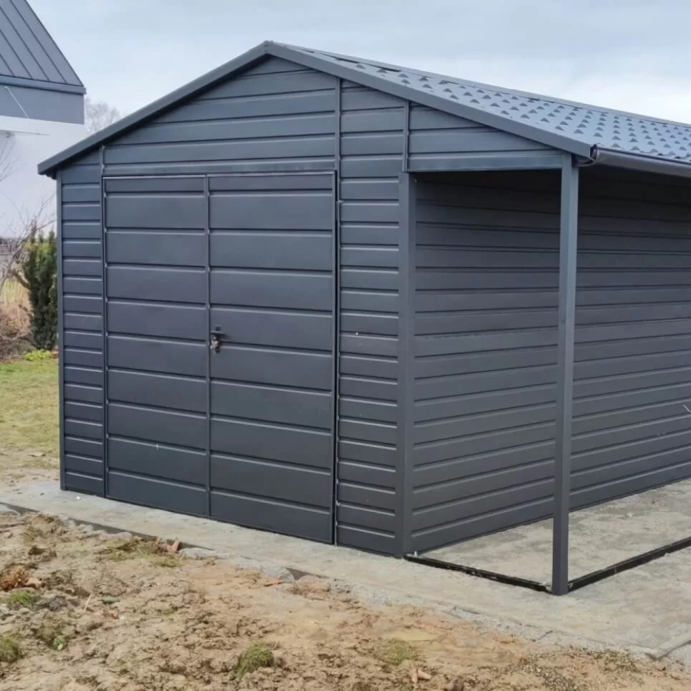 Garaż blaszany szary